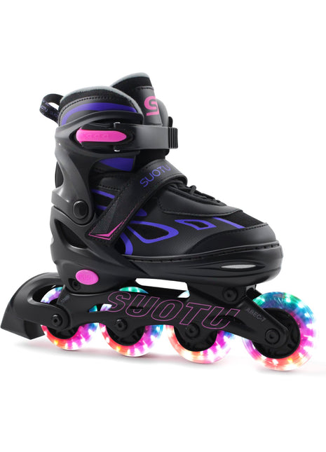 Suotu Kinder Skeelers Roze/Zwart/Paars