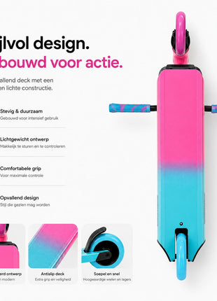 Suotu Stuntstep Roze/Blauw/Zwart