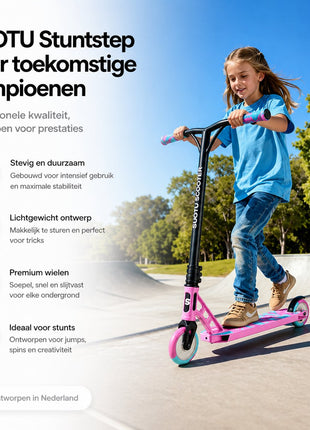 Suotu Stuntstep Pro Blauw/Roze