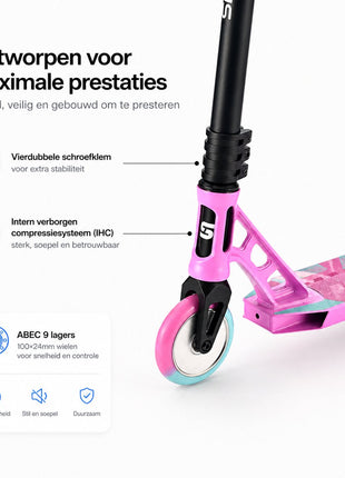 Suotu Stuntstep Pro Blauw/Roze