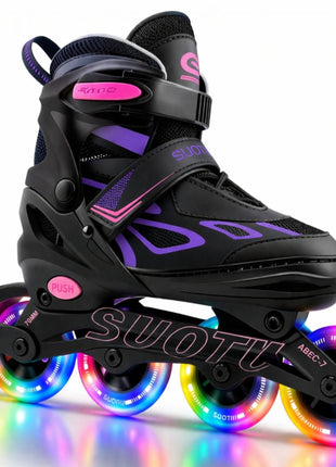 Suotu Kinder Skeelers Roze/Zwart/Paars