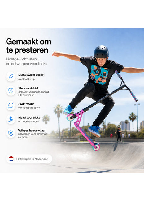 Suotu Stuntstep Pro Blauw/Roze