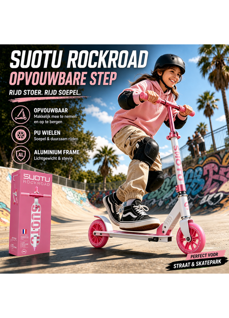 Suotu Kinderstep Roze Wit