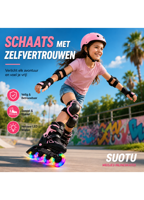 Suotu Kinder Skeelers Roze/Zwart