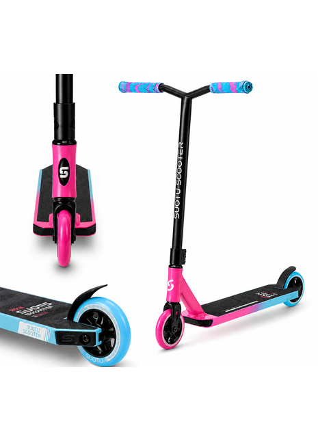 Suotu Stuntstep Roze/Blauw/Zwart