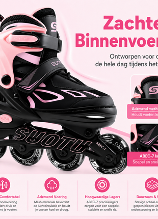 Suotu Kinder Skeelers Roze/Zwart