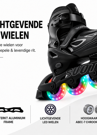 Suotu Kinder Skeelers Zwart Grijs