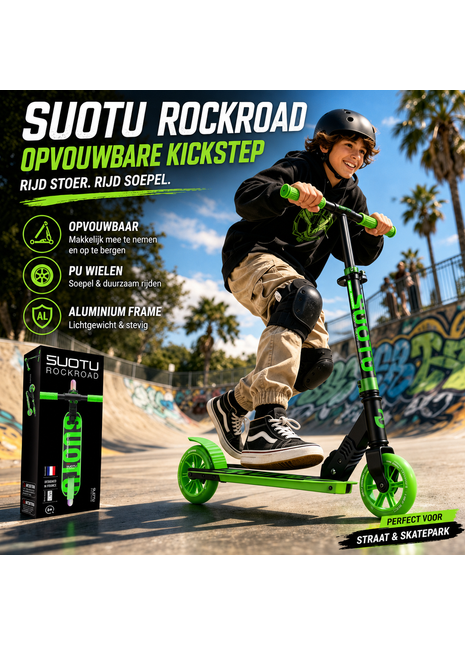 Suotu Kinderstep Zwart/Groen