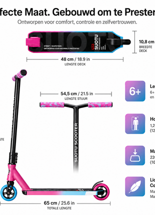 Suotu Stuntstep Roze/blauw