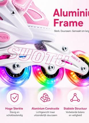 Suotu Kinder Skeelers Roze/Wit