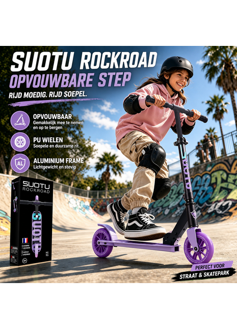 Suotu Kinderstep Zwart/Paars