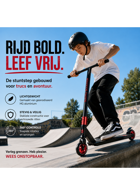 Suotu Stuntstep Zwart/Rood