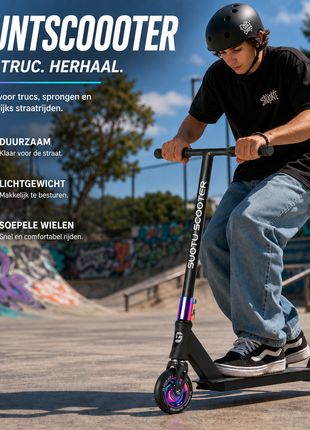Suotu Stuntstep Zwart/NEO