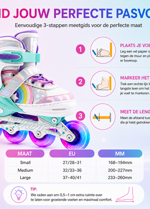 Suotu Kinder Skeelers Regenboog