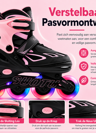 Suotu Kinder Skeelers Roze/Zwart