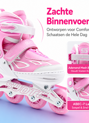 Suotu Kinder Skeelers Roze/Wit