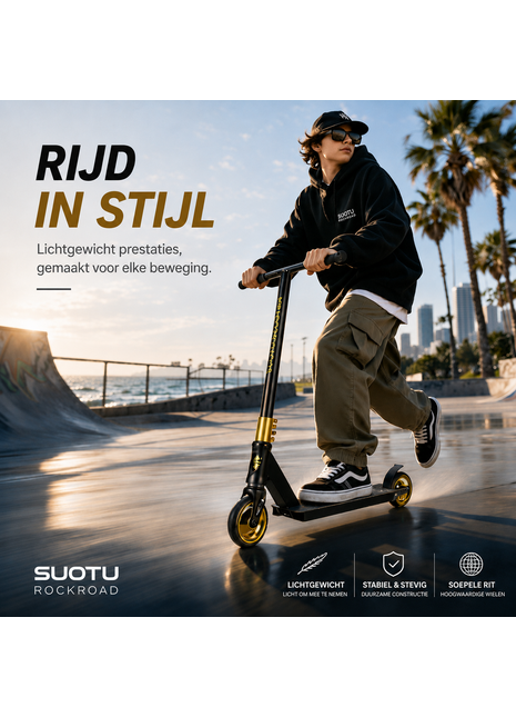 Suotu Stuntstep Zwart/Goud