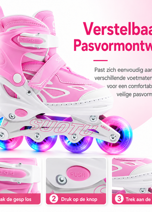 Suotu Kinder Skeelers Roze/Wit