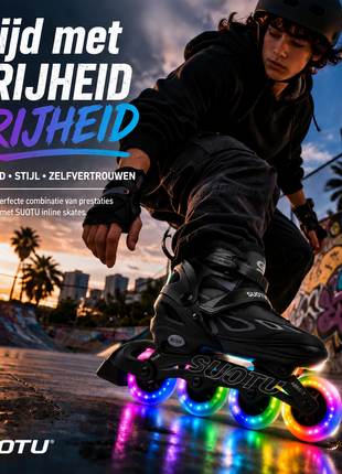 Suotu Kinder Skeelers Zwart Grijs
