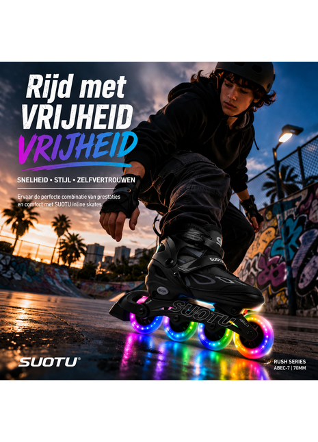 Suotu Kinder Skeelers Zwart Grijs