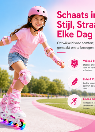 Suotu Kinder Skeelers Roze/Wit