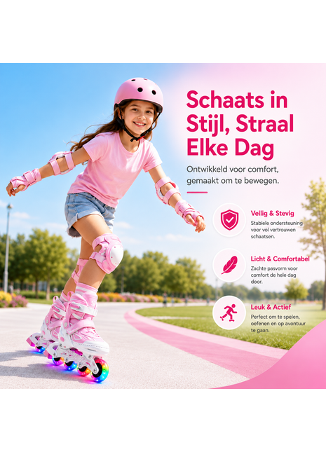 Suotu Kinder Skeelers Roze/Wit