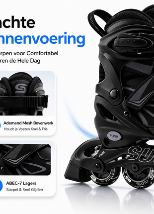 Suotu Kinder Skeelers Zwart Grijs