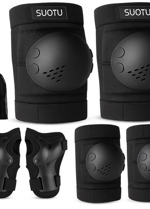 Kinder Val Bescherming Set Zwart-X02 Maat S