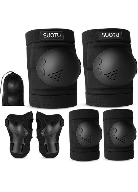 Kinder Val Bescherming Set Zwart-X02 Maat S