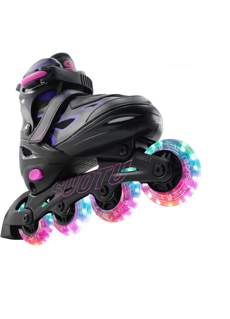 Suotu Kinder Skeelers Roze/Zwart/Paars
